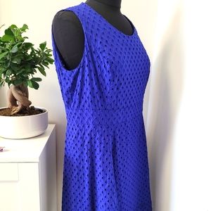 DKNY A line royal blue cotton lace with lining Dress Size US 14